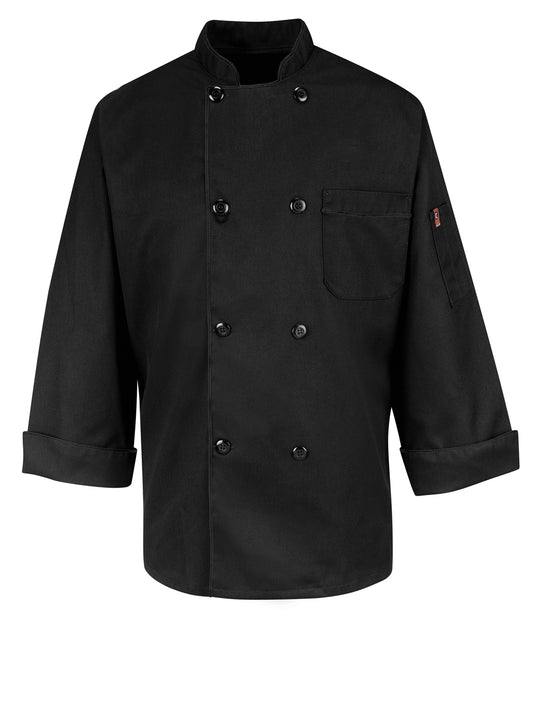 Unisex Eight Pearl Button 30" Chef Coat - KT76 - Black