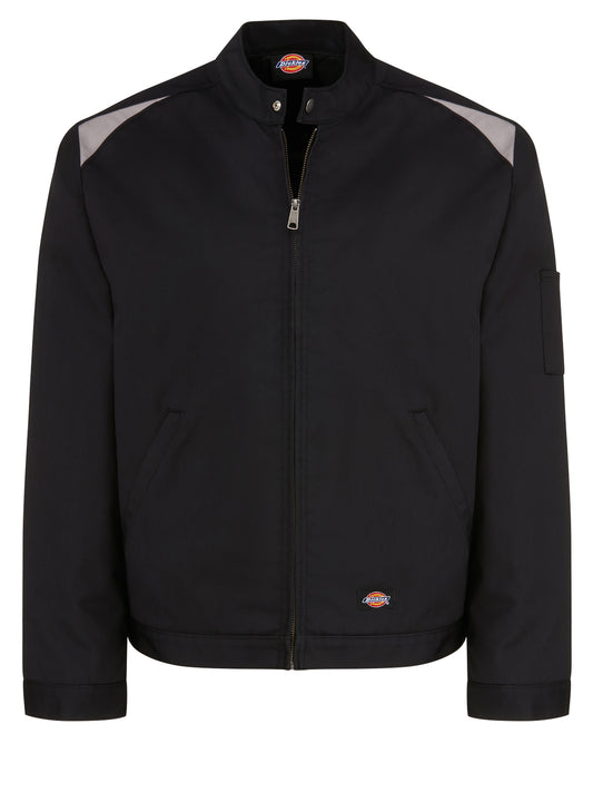 Men's Insulated Color Block Jacket - LJ60 - Black/Silver