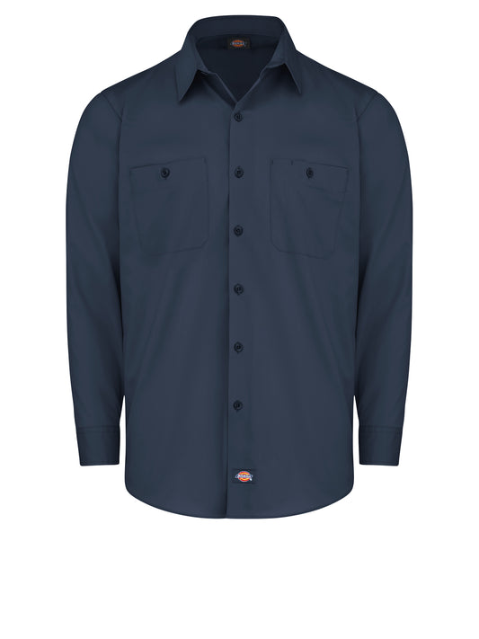 Men's Industrial WorkTech Ventilated Long-Sleeve Work Shirt With Cooling Mesh - LL51 - Dark Navy