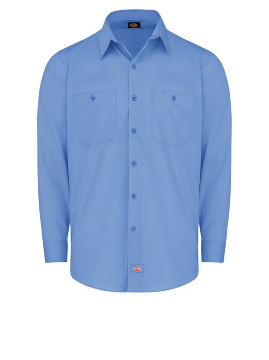 Men's Industrial WorkTech Ventilated Long-Sleeve Work Shirt With Cooling Mesh - LL51 - Light Blue