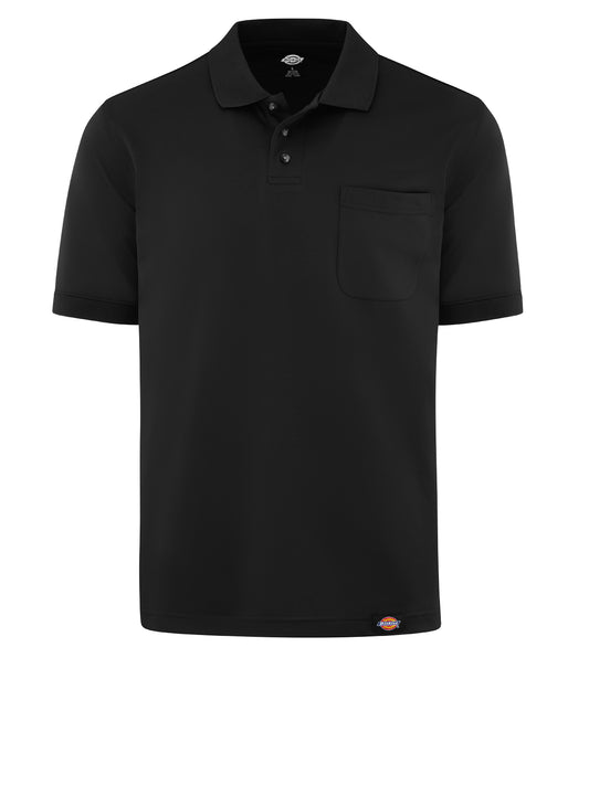 Men's Pocketed Performance Polo - LS44 - Black