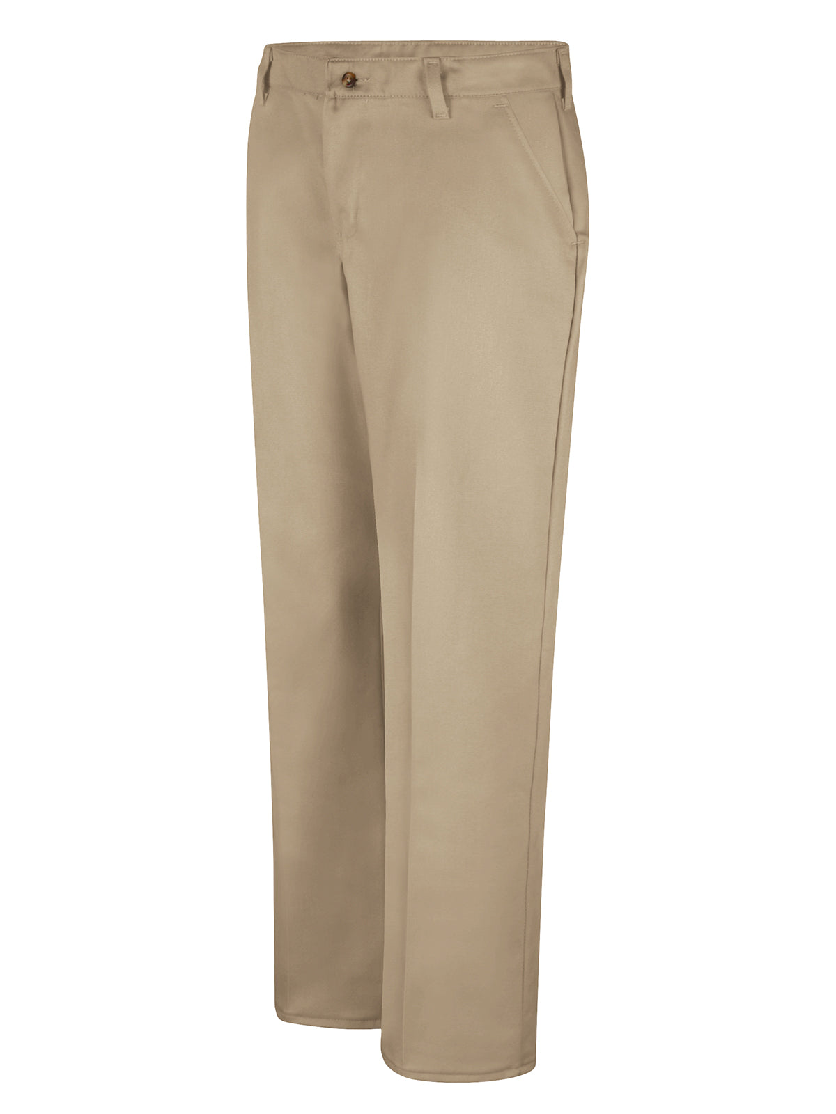 Women's Plain Front Cotton Pant - PC45 - Khaki