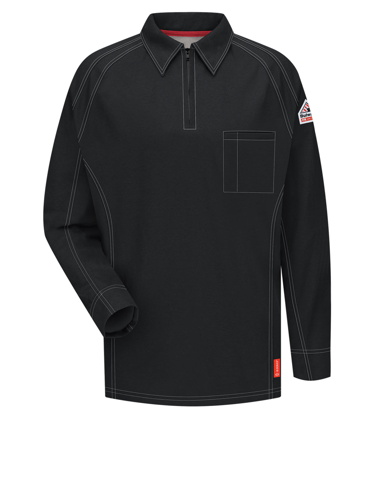 Men's iQ Series® Comfort Knit Flame-Resistant Long Sleeve Polo - QT12 - Black