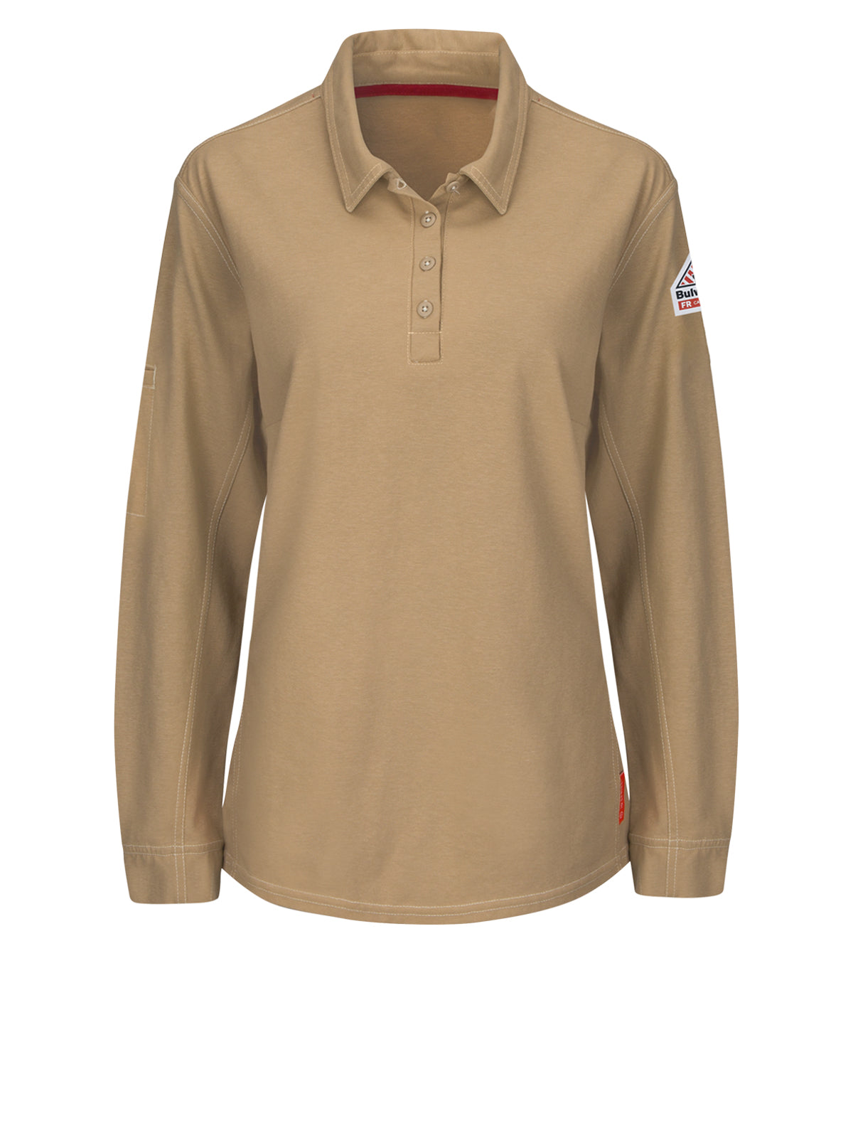 Women's iQ Series® Comfort Knit Flame-Resistant Long Sleeve Polo - QT15 - Khaki