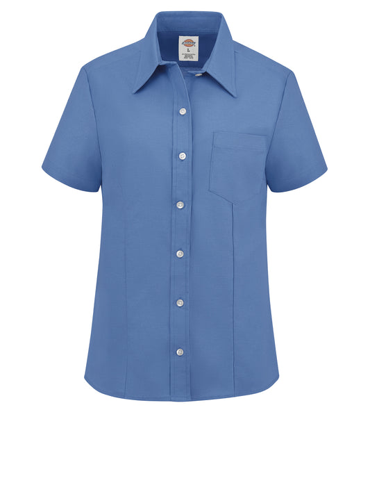 Women's Short-Sleeve Stretch Oxford Shirt - S254 - French Blue