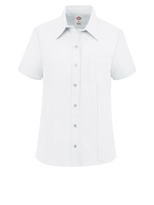 Women's Short-Sleeve Stretch Oxford Shirt - S254 - White