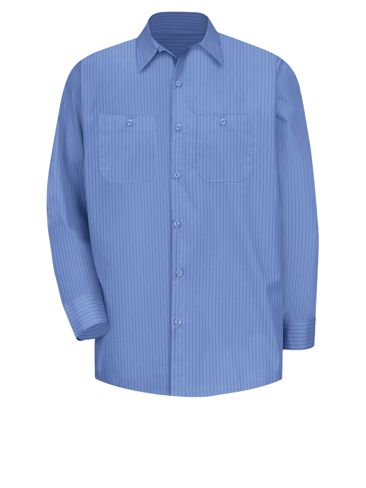 Men's Long Sleeve Industrial Work Shirt - SB12 - Blue Stripes