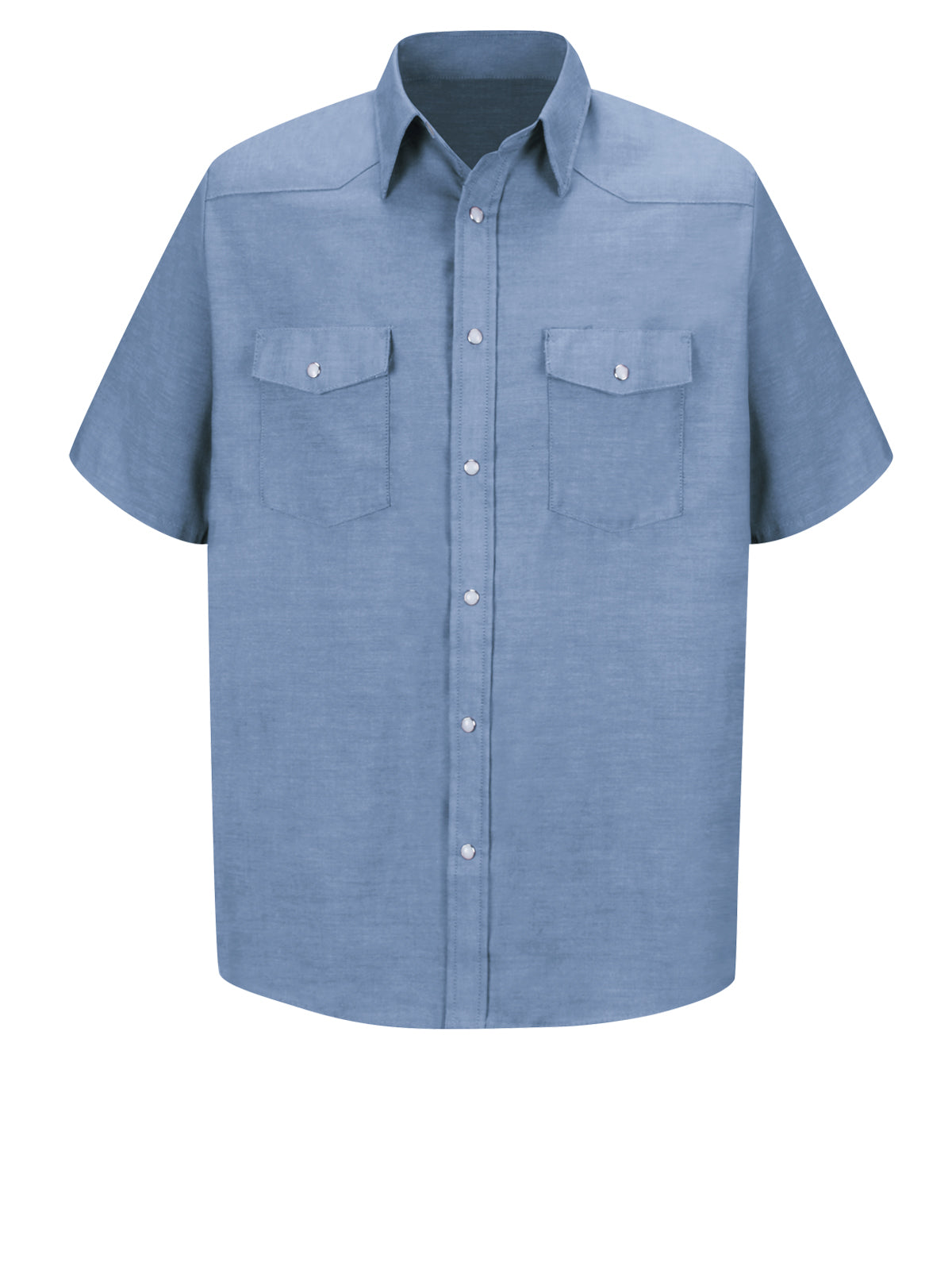Men's Short Sleeve Deluxe Western Style Shirt - SC24 - Light Blue