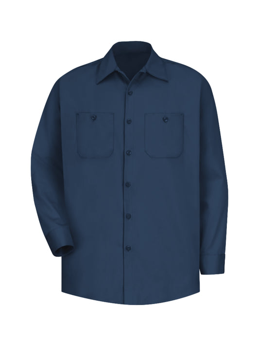 Men's Long Sleeve Wrinkle-Resistant Cotton Work Shirt - SC30 - Navy