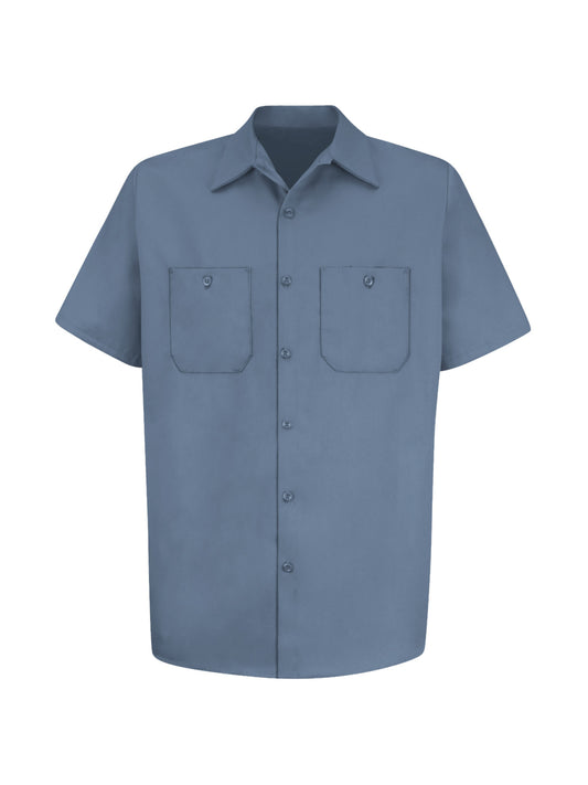 Men's Short Sleeve Wrinkle-Resistant Cotton Work Shirt - SC40 - Postman Blue