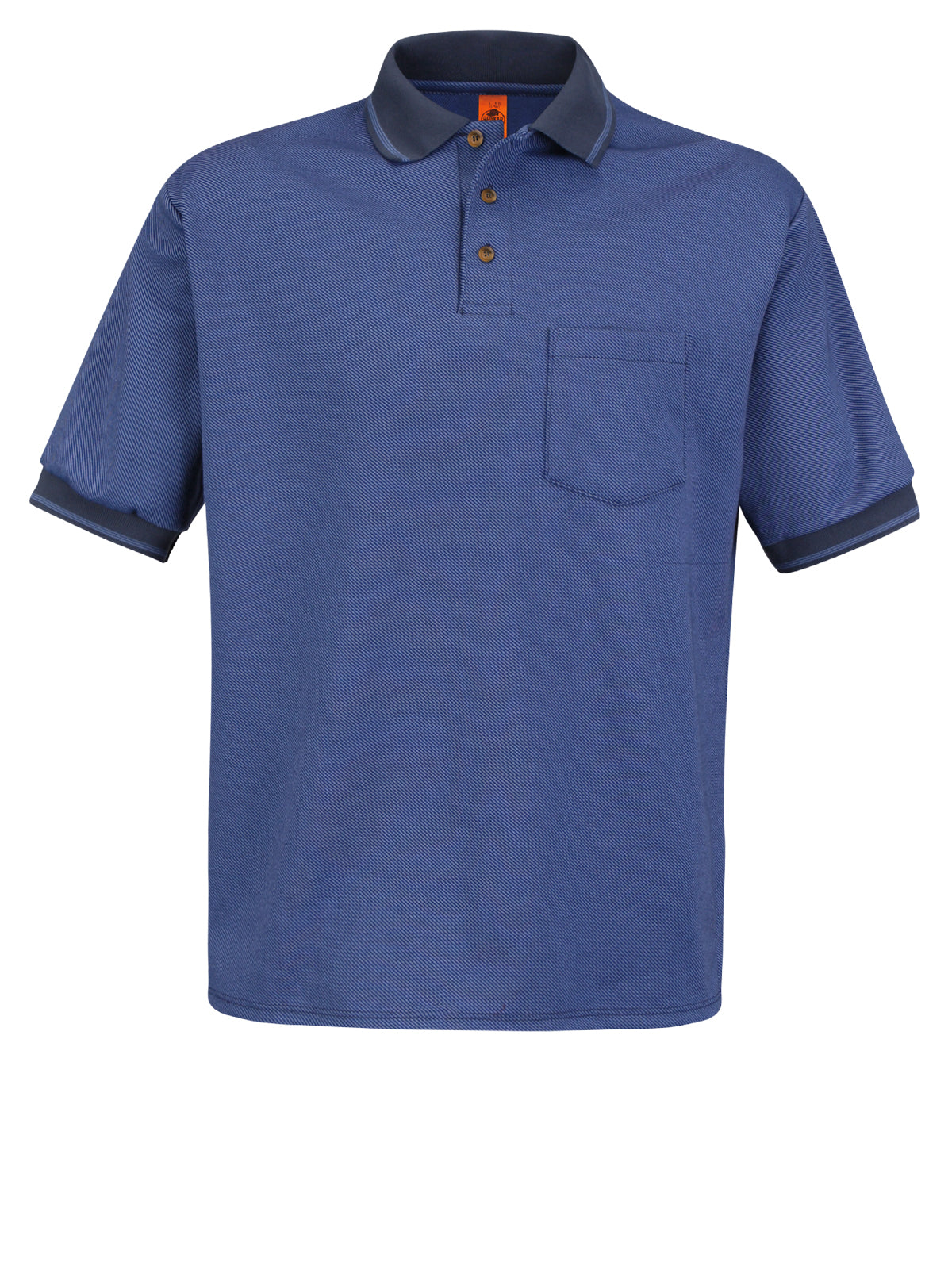 Men's Short Sleeve Performance Knit Twill Polo - SK52 - Navy/Medium Blue