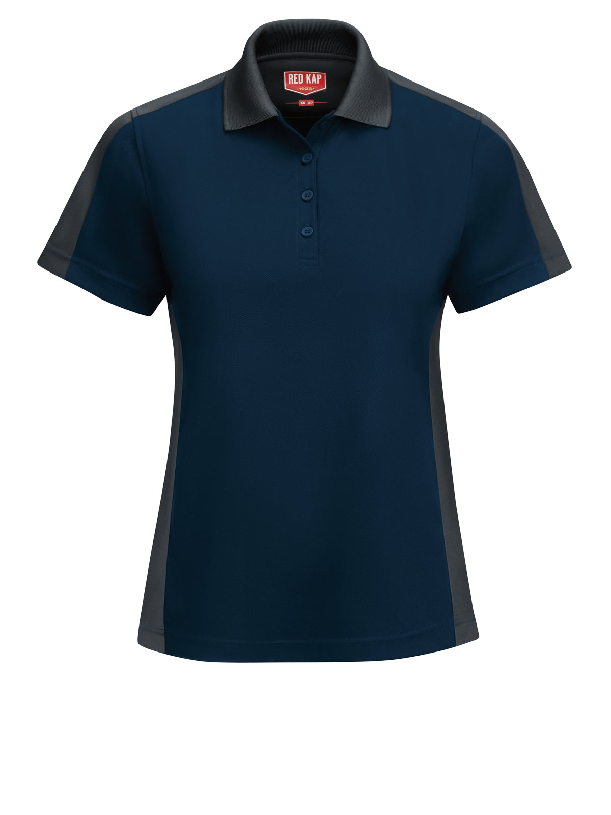 Women's Short Sleeve Performance Knit Two-Tone Polo - SK53 - Navy/Charcoal