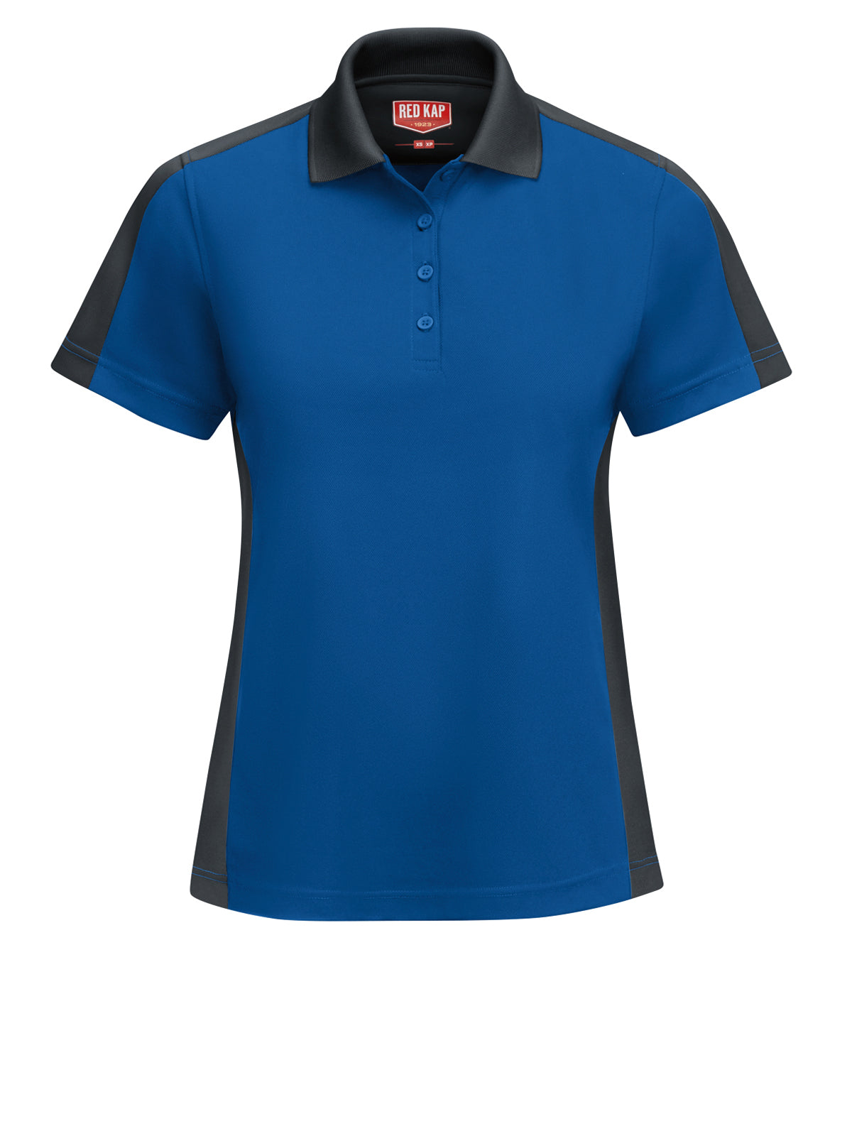 Women's Short Sleeve Performance Knit Two-Tone Polo - SK53 - Royal Blue/Charcoal