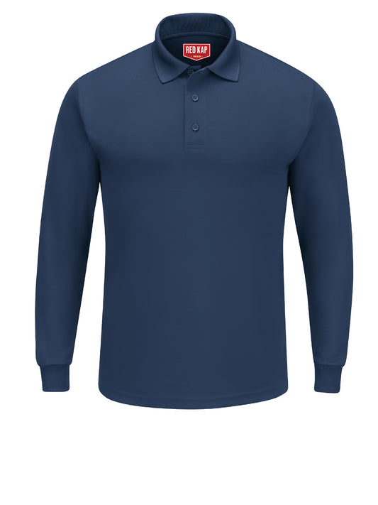 Men's Long Sleeve Solid Performance Polo - SK6L - Navy