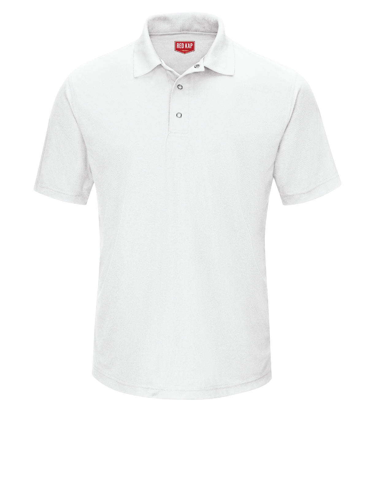 Men's Short Sleeve Performance Knit Gripper-Front Polo - SK74 - White