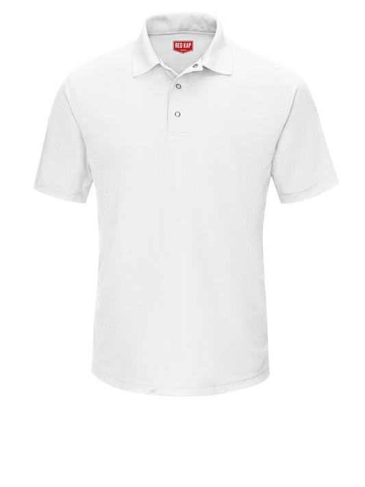 Men's Short Sleeve Performance Knit Gripper-Front Polo - SK74 - White