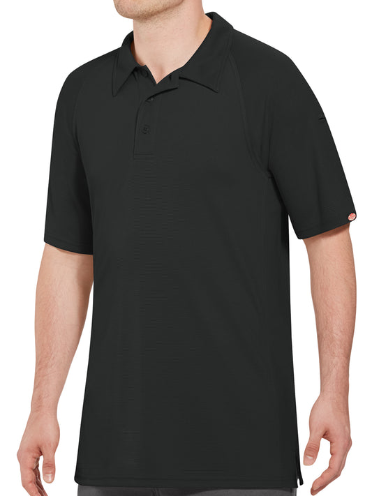 Men's Short Sleeve Performance Knit Flex Active Polo - SK92 - Black