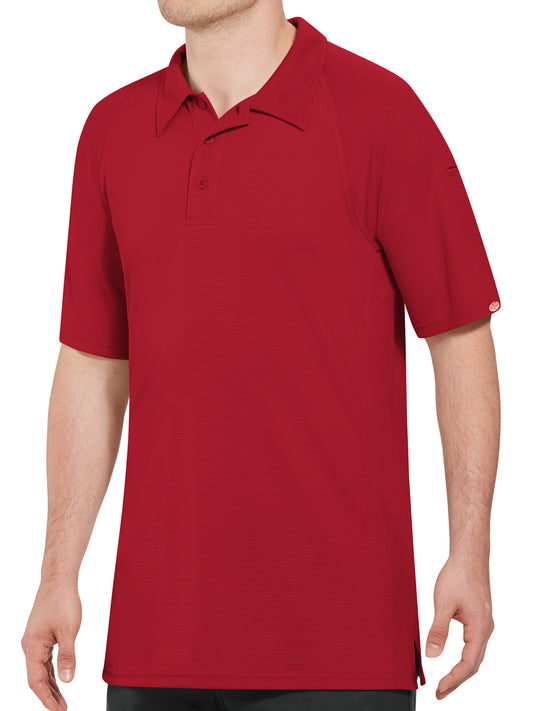 Men's Short Sleeve Performance Knit Flex Active Polo - SK92 - Red