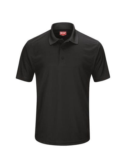 Men's Short Sleeve Performance Knit Pocketless Core Polo - SK96 - Black