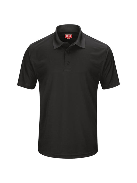 Men's Short Sleeve Performance Knit Pocketless Core Polo - SK96 - Black