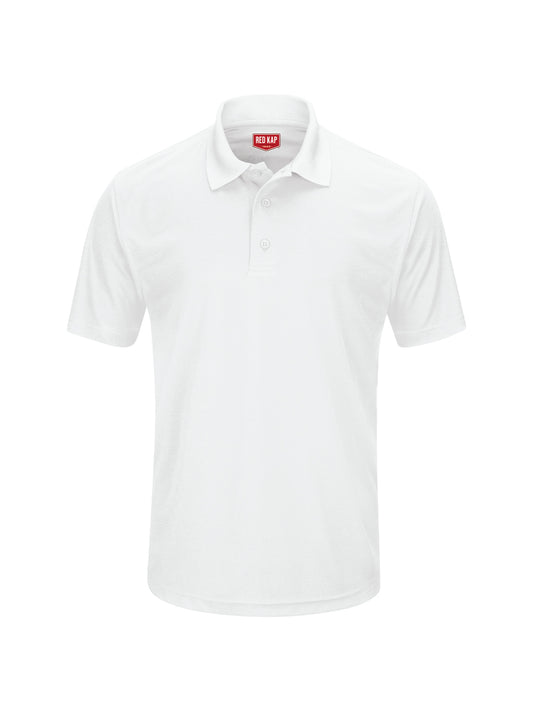 Men's Short Sleeve Performance Knit Pocketless Core Polo - SK96 - White