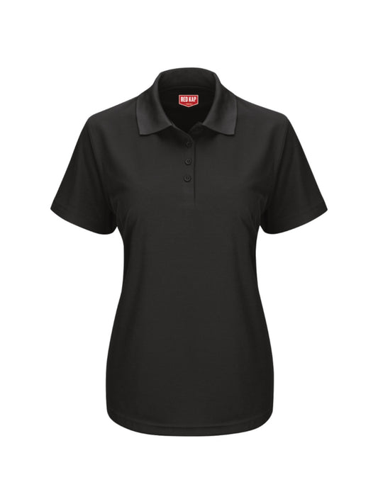 Women's Short Sleeve Performance Knit Pocketless Core Polo - SK97 - Black