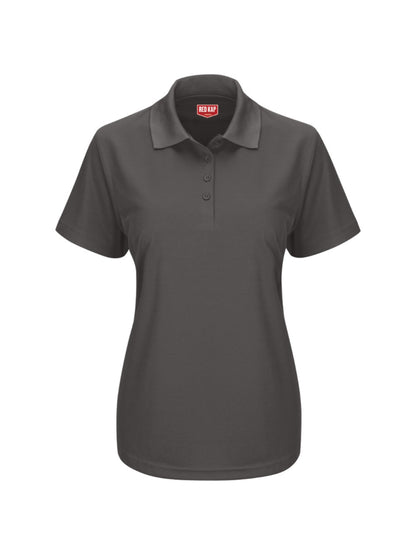 Women's Short Sleeve Performance Knit Pocketless Core Polo - SK97 - Charcoal