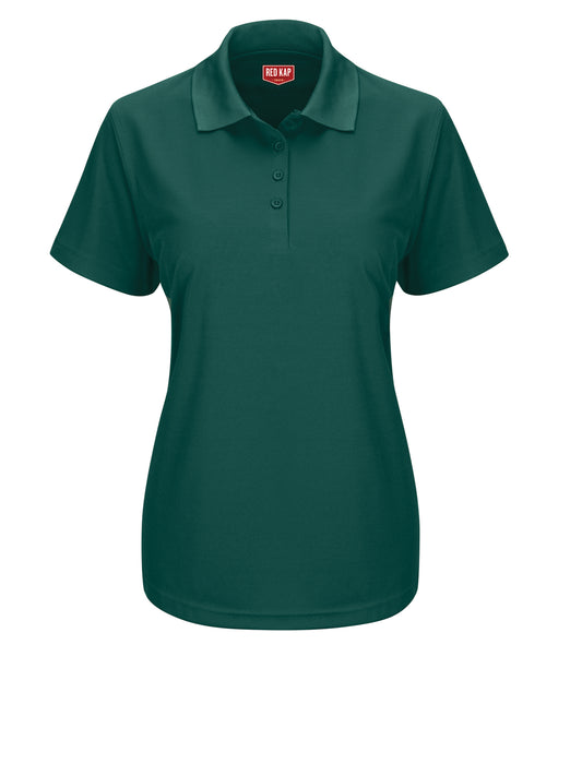 Women's Short Sleeve Performance Knit Pocketless Core Polo - SK97 - Hunter Green