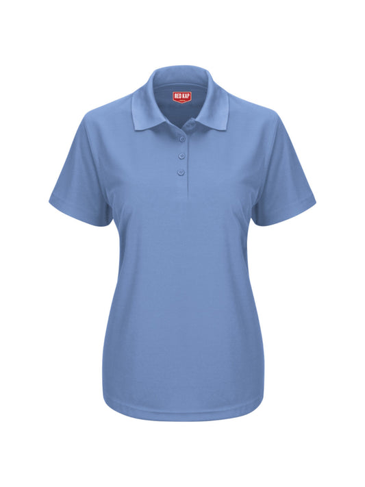 Women's Short Sleeve Performance Knit Pocketless Core Polo - SK97 - Medium Blue