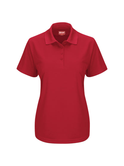 Women's Short Sleeve Performance Knit Pocketless Core Polo - SK97 - Red