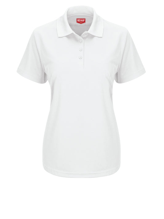 Women's Short Sleeve Performance Knit Pocketless Core Polo - SK97 - White