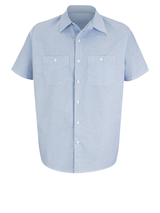 Men's Short Sleeve Industrial Stripe Work Shirt - SL20 - Blue/White Stripe
