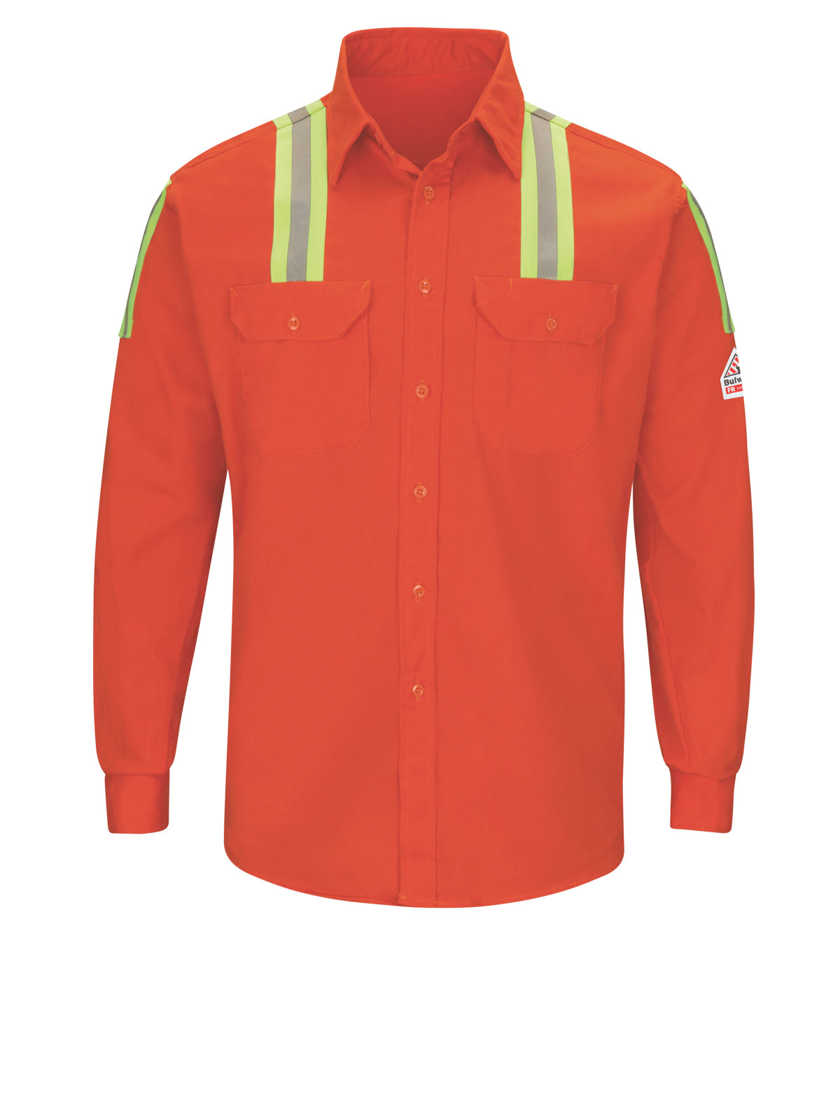 Men's 7Oz Excel Flame-Resistant Hi-Visibility Work Shirt - SLAT - Orange