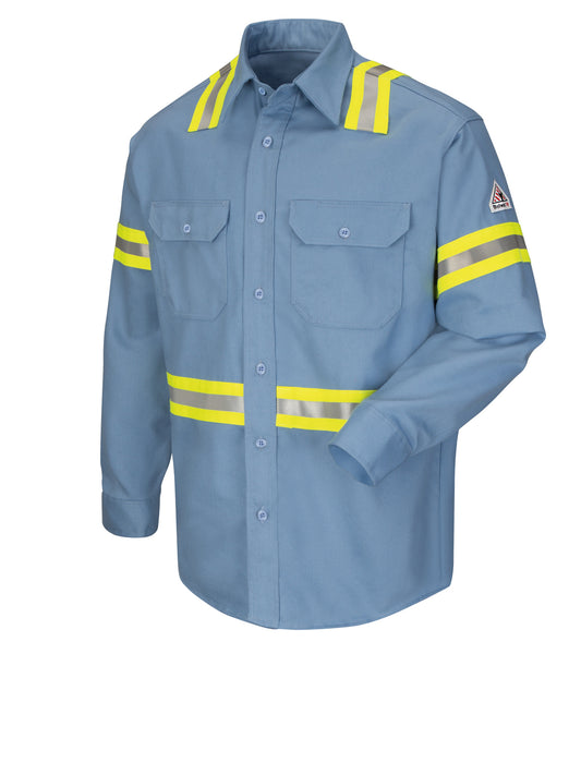 Men's Enhanced Vis Uniform Shirt - Grey - SLDT - Light Blue