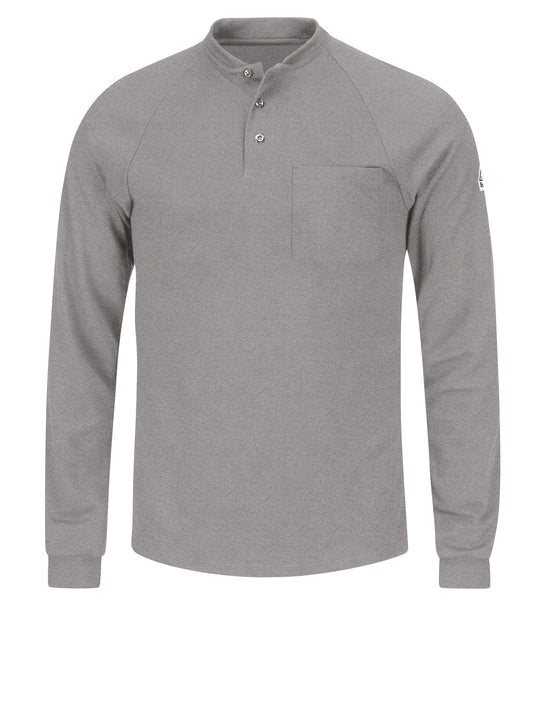 Men's 6.5Oz Long Sleeve Ct2 Henley Shirt - SML2 - Grey
