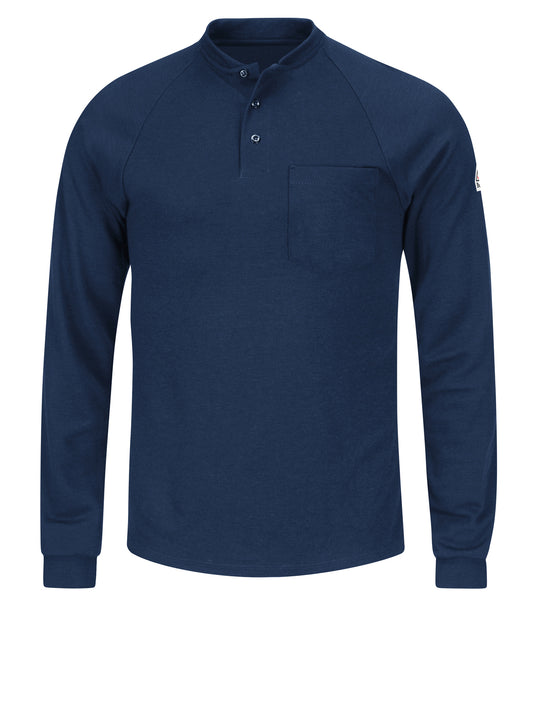 Men's 6.5Oz Long Sleeve Ct2 Henley Shirt - SML2 - Navy