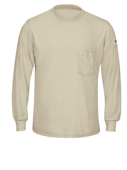 Men's Long-Sleeve Khaki Lightweight T-Shirt - SMT8 - Khaki