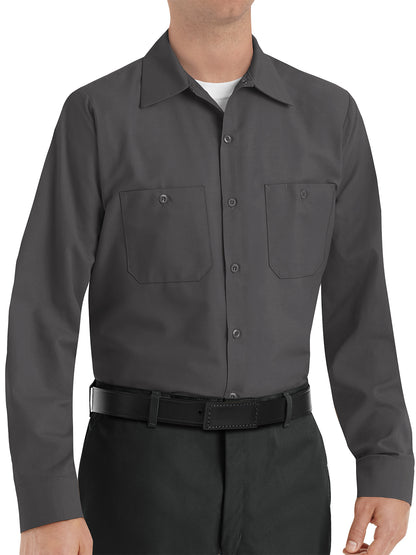Men's Long Sleeve Industrial Work Shirt - SP14 - Charcoal