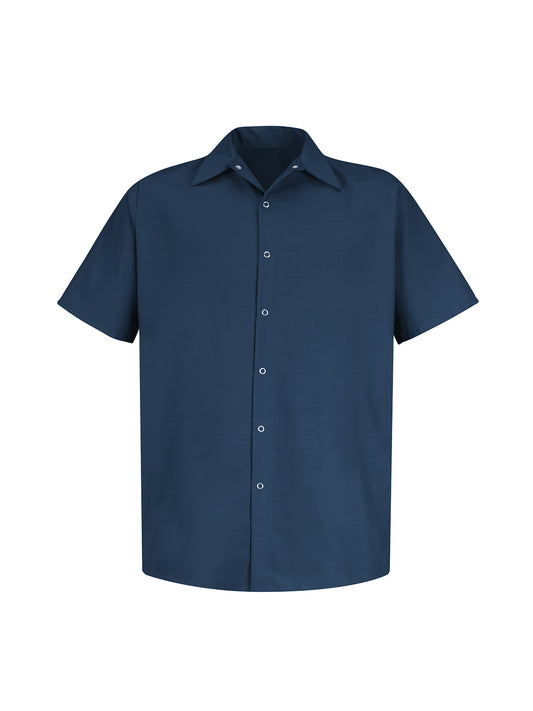 Men's Gripper-Front Short-Sleeve Pocketless Work Shirt - SP26 - Navy