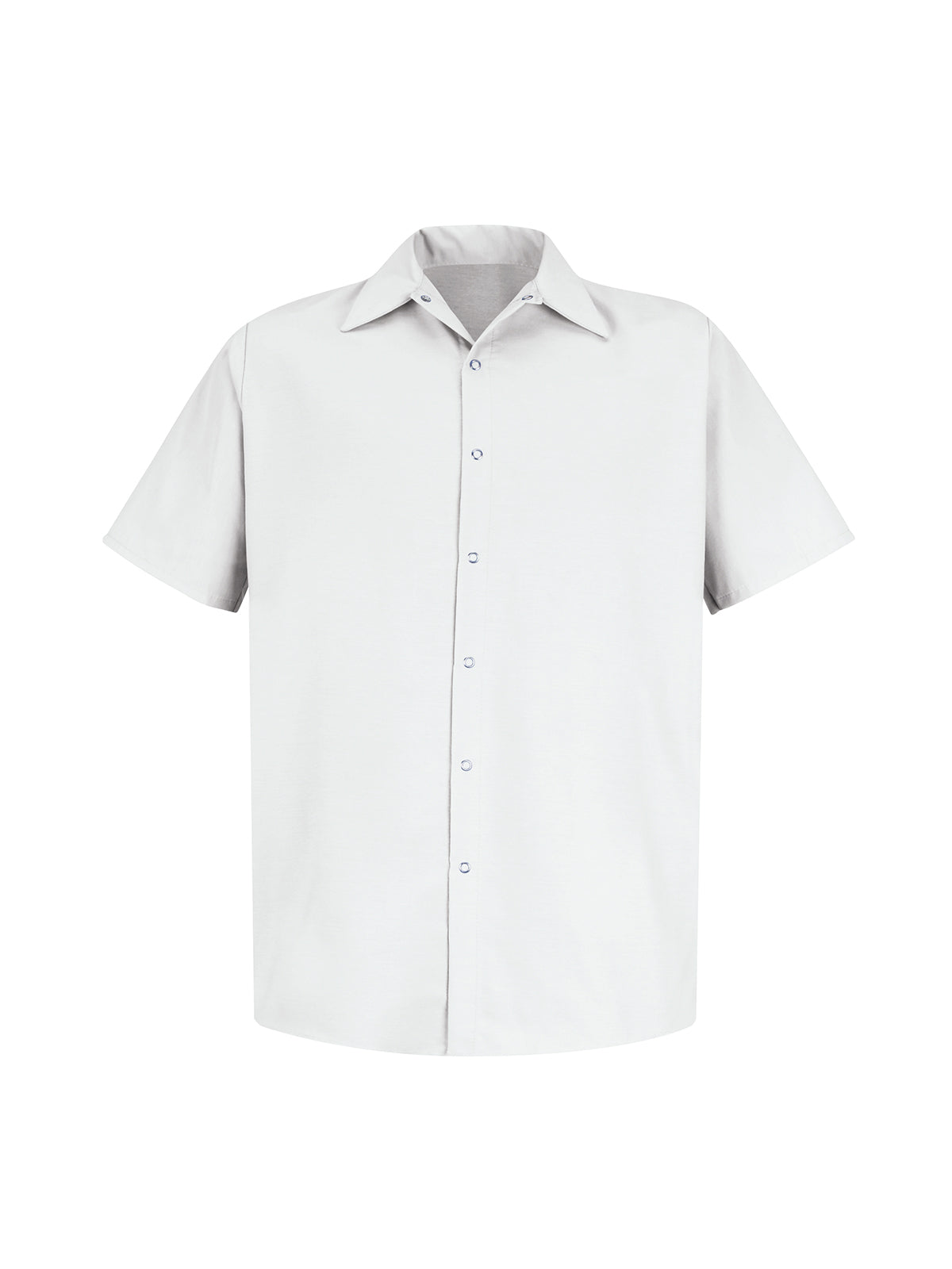 Men's Gripper-Front Short-Sleeve Pocketless Work Shirt - SP26 - White