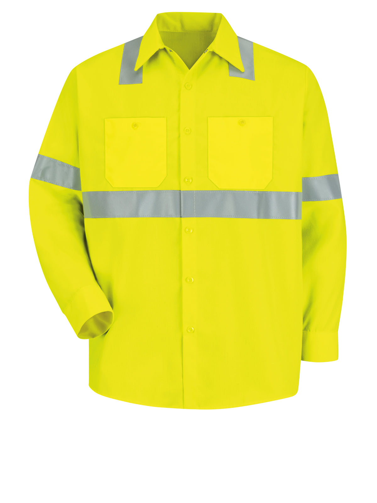 Men's Hi-Visibility Long Sleeve Work Shirt - SS14 - Hi-Visibility