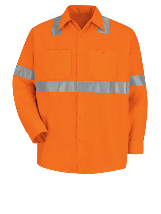 Hi-Visibility Long Sleeve Work Shirt - SS14 - Orange - O2