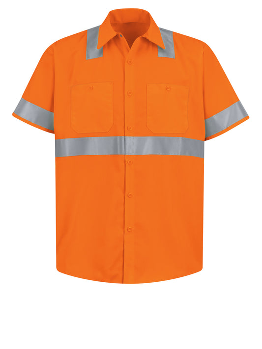 Men's Hi-Visibility Short Sleeve Work Shirt - SS24 - Orange - O2