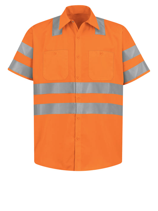 Men's Hi-Visibility Short Sleeve Work Shirt - SS24 - Orange - OF