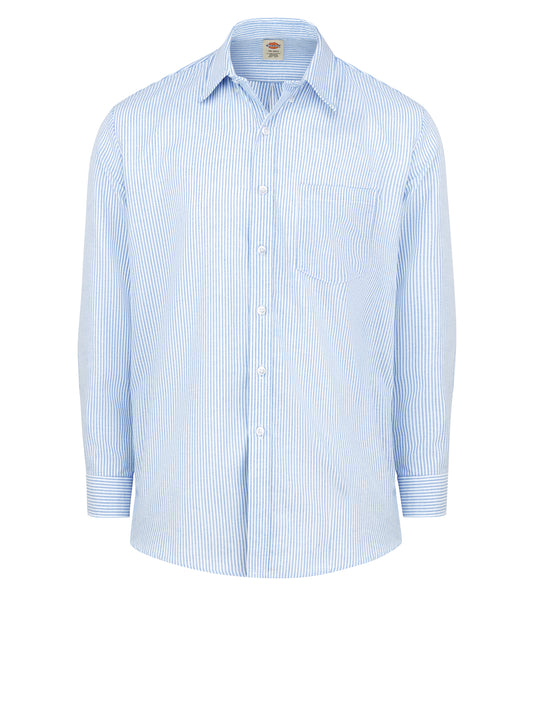 Men's Button-Down Long-Sleeve Oxford Shirt - SSS3 - Blue/White Stripe