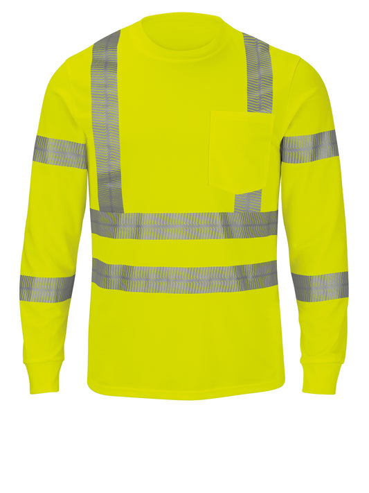 Unisex Long Sleeve Hi-Visibility T-Shirt, Type R Class 3 - SVY3 - Fluorescent Yellow