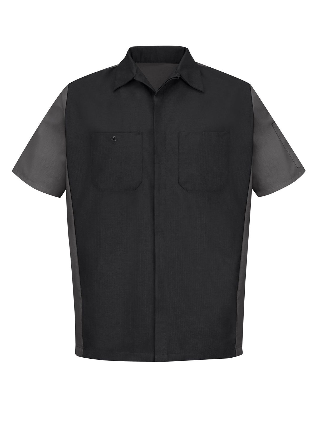 Men's Short Sleeve Two-Tone Crew Shirt - SY20 - Black/Charcoal