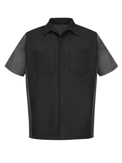 Men's Short Sleeve Two-Tone Crew Shirt - SY20 - Black/Charcoal