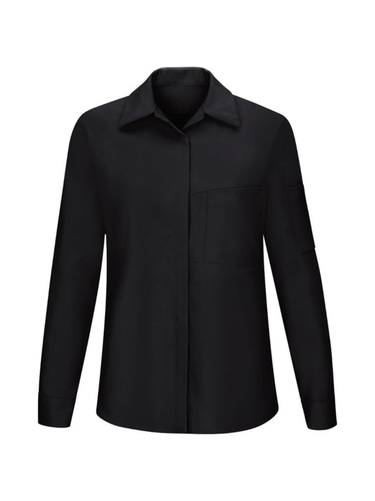 Women's Long Sleeve Performance Plus Shop Shirt - SY31 - Black / Charcoal
