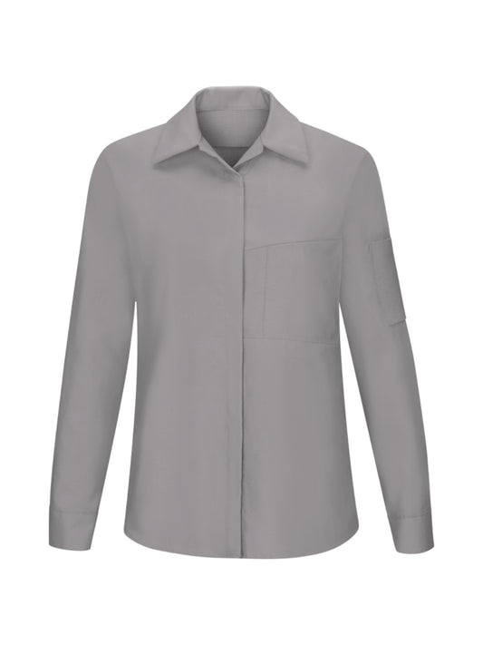 Women's Long Sleeve Performance Plus Shop Shirt - SY31 - Light Grey/Charcoal Mesh